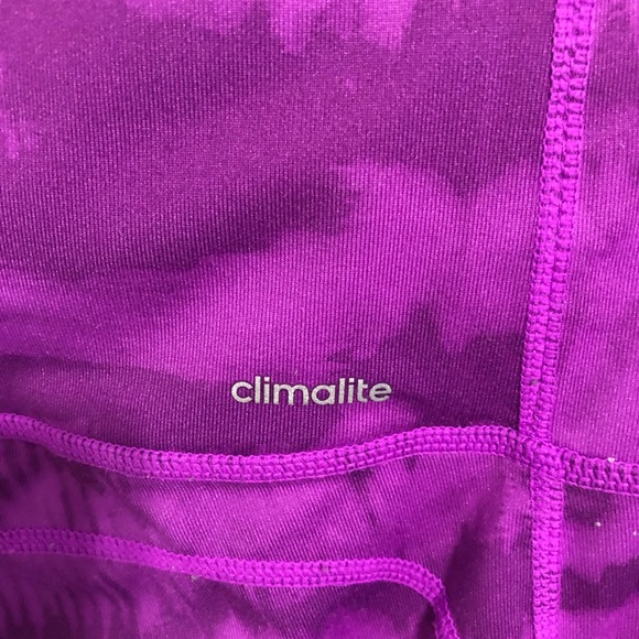 Tie dye Colour Leak Purple Adidas Climalite Crops - Picture 10 of 12